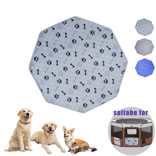 2PCS Washable Dog Pee Pad Blanket Reusable Pet Cat Dog Sleep Play Bed Mat Large Size Anti Slip Training Pads Octagonal Cage Mats - Image 2
