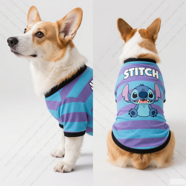 Pet Dog Clothing Set Vests and T-Shirts Breathable and Cool Summer Apparel Brand Stitch IP Licensed Patterns Dog King - Image 5