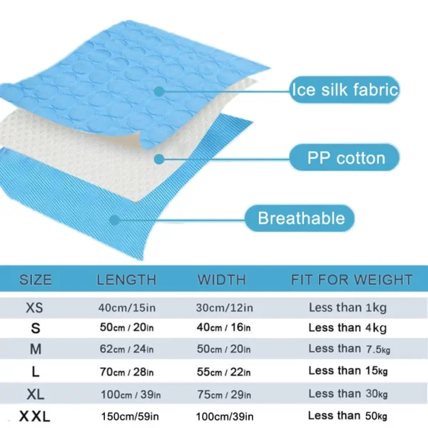 Pet Dog Cooling Bed Mat Iced Rug Summer Extra Large Durable Pad for Small Big Dogs and Cats Puppy Blanket Washable Accessories - Image 5