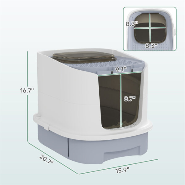 Enclosed Cat Litter Box: Suitable for Cats Under 10 Lbs, Privacy Protection + Dual Odor-Eliminating Bags to Reduce Smells - Image 5
