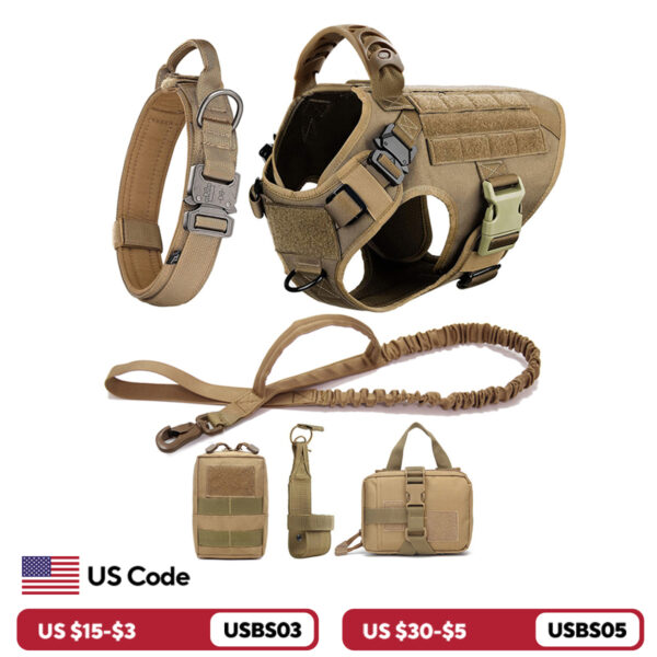 Large Dog Harness And Leash Set Pet German Shepherd Malinois Training Walking Vest Dog Harness And Collar For Medium Large Dogs - Image 2