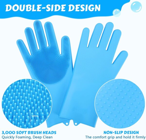 Pet Grooming Gloves Dog Cat Bathing Cleaning Glove Shampoo Scrubber Clean Soft Silicone Hair Removal Glove Hand Skin Protection - Image 4