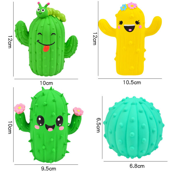 Cute Cactus Squeaky Pet Dog Interactive Chew Toy Puppy Bite Resistant Thorn Tooth Cleaning Toy Molar Chew Toys for Dogs Supplies - Image 2