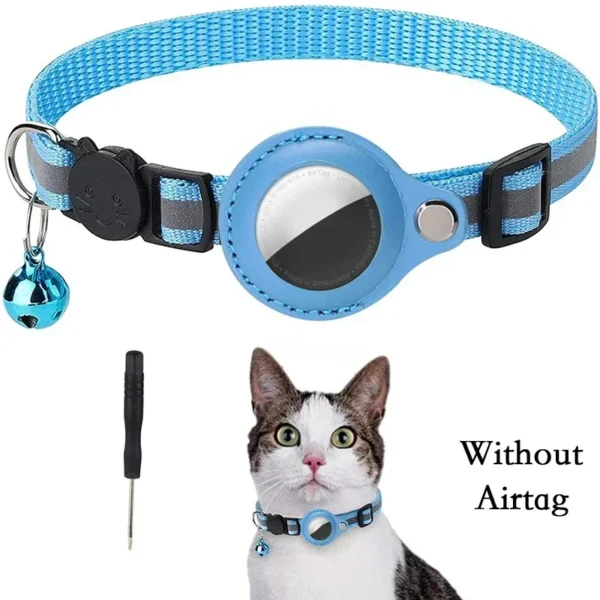 Anti-Lost Cat Collar for Airtag GPS Tracker Protective Case With Bell Reflective Cats Necklace Kitten Accesories Pet Products - Image 9