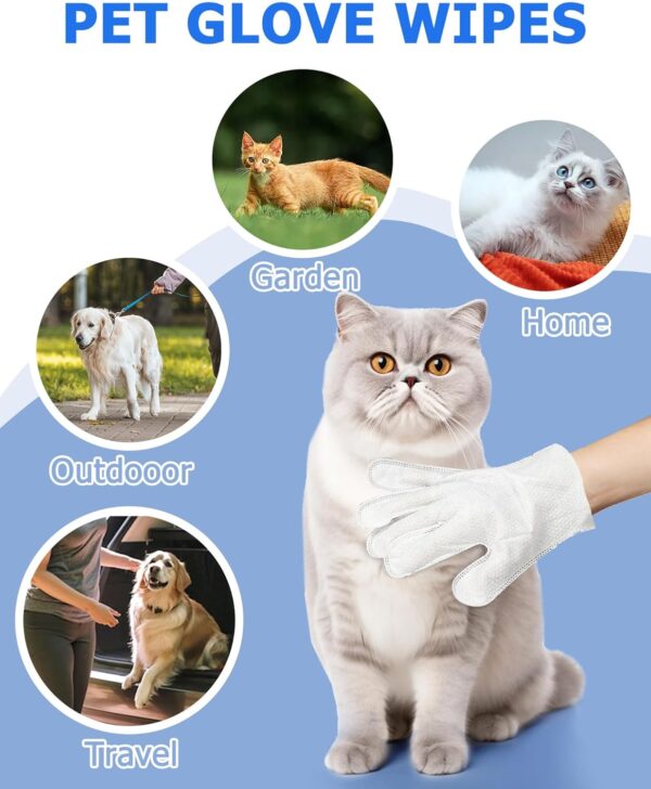 Cleaning Wipes Gloves for Dog and Cat,Pet Bathing Wipes Cleaning & Deodorizing,Dog Wipes for Body Paws Butt Daily Care,Cat Groom - Image 6