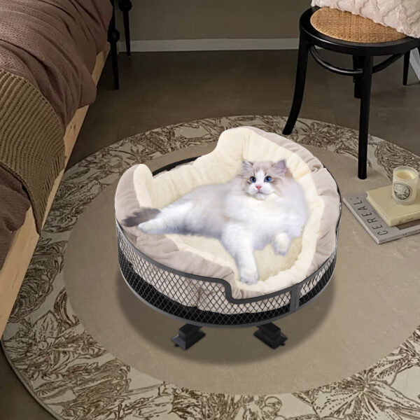 Portable Stainless Steel Elevated Cat Desk Bed 22.05 Lbs Weight Capacity Or Small Cats And Dogs - Image 2