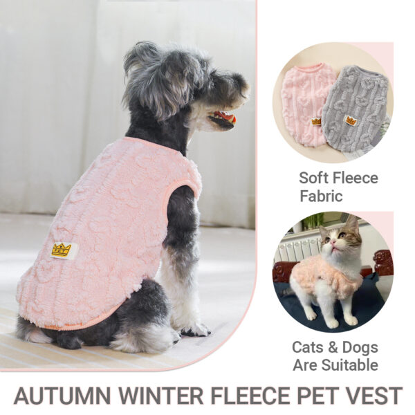 Fleece Dog Clothes For Small Medium Dogs Cats Warm Winter Pet Vest Jacket Cute Print Chihuahua Yorkie Coat Costume Puppy Outfits - Image 5