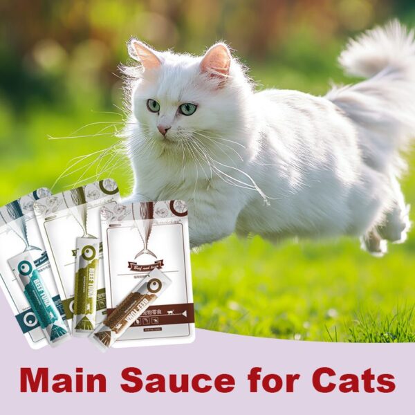 Cat Strips 13gX8PCS Wet Food Pet Cat Snacks Cod Tuna Beef Pet Food Cats Supplement Protein DHA Cat Sauce Make Hair Beautiful - Image 3