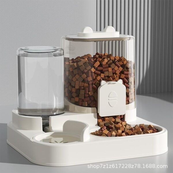 Automatic Dog Cat Feeder and Water Dispenser Gravity Food Feeder and Waterer Set with Pet Food Bowl Universal Pet Products - Image 5