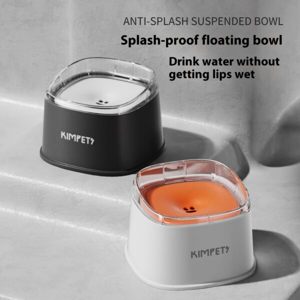 2L Floating Dog Cat Bowl - Dry-Chin Technology, No Splash Water Dish with Stable Base for Mess-Free Drinking - Image 2