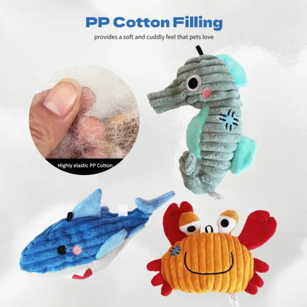 Plush Toys for Small Dogs Squeaky Soft Toy for Puppies Small Dog Ocean Series Plush Toys  for small and medium breeds dogs - Image 6