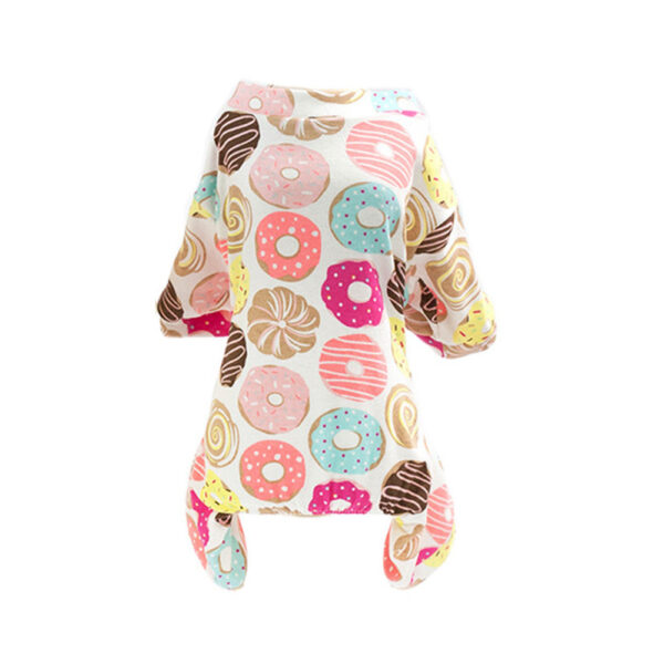 100% Cotton Sweet Donut Dog Pajamas Cat Clothes Pet Onesies Dogs PJS Doggie Jammies Puppy Small Dog Four-Legged Jumpsuit Rompers - Image 8