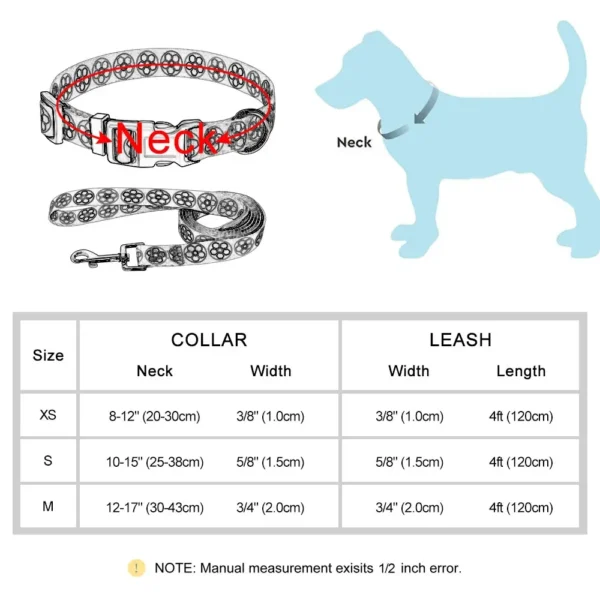 Nylon Cute Puppy Dog Collar Leash Set Adjustable Flower Cat Collars Walking Leashes For Small Medium Pets XS S M - Image 6
