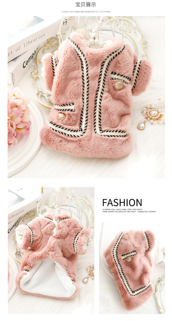 luxury Dog Clothes Autumn Winter Thick Cat Princess Cotton Sweater Coat Cat Pomeranian Schnauzer Puppy Costume Yorkshire Pugs - Image 7