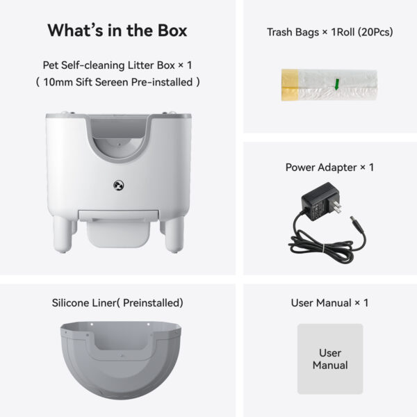 F6 Self-Cleaning Litter Box - Open-Top Automatic Cat Litter Box with Odor Control, Safety Features, and Easy Maintenance - Image 6