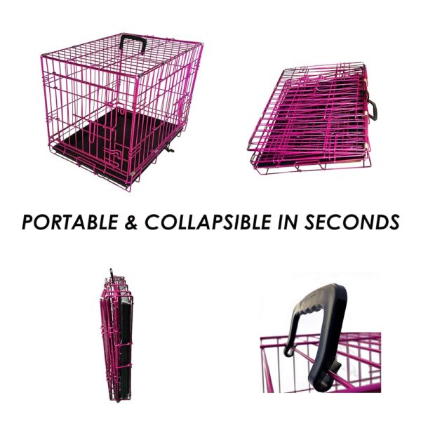 Pet Expressions Luxury Colorful 36 H Foldable Dog Crate With 2 Doors | Free Training Ebook And Pet Calming Music | 3 Colors & - Image 4