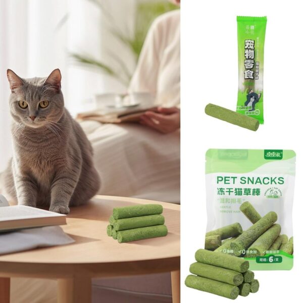 6/12/18pcs Cat Grass Teeth Grinding Stick Pet Snacks Cat Hair Cat Mild Baby Eat Ready Teeth Hairball Sticks Cleaning To Removal - Image 6