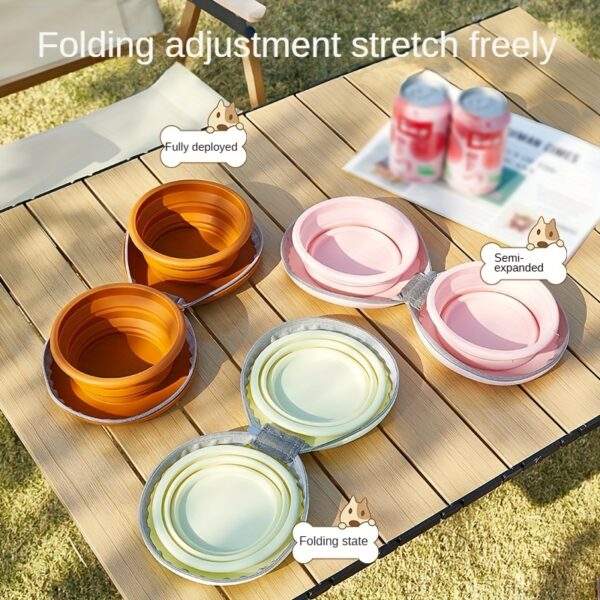 2 in 1 Foldable Silicone Dog Bowl Portable Travel Pet Feeding Double Bowl Easy to Clean for Outdoor Training pet feed supplies - Image 3