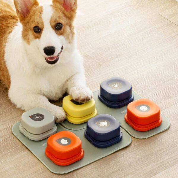 Mewoofun Dog Buttons with Rubber Mat Recordable Dog Talking Buttons Set Communication Starter Pack Dog Training Speaking Buttons - Image 10