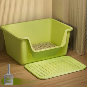 Cat Litter Box Large Capacity Semi-closed Anti-Splash Cats Toilet Bedpan Plastic Big Mac Oversized Cat Tray Bedpan Pet Supplies