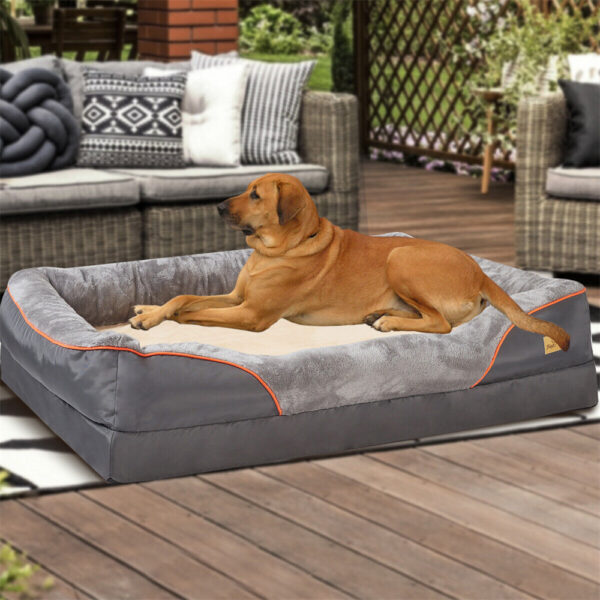 Jumbo Large Orthopedic Dog Bed Memory Foam Pet Sofa Couch Waterproof Elevated Cushion Warm Puppy Bolster Couch Removable Cover - Image 3