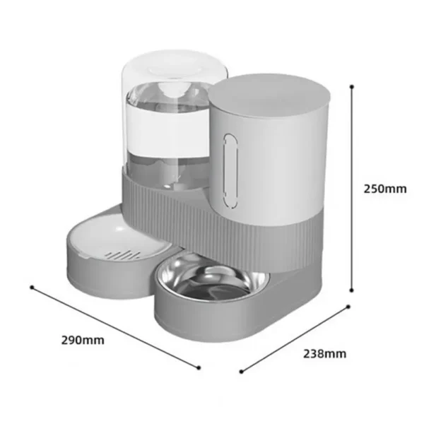 Automatic Cat Feeder Automatic Pet Feeder Water Dispenser Set for Cats Dogs 2-in-1 Food Bowl with Stainless Steel Insert - Image 6