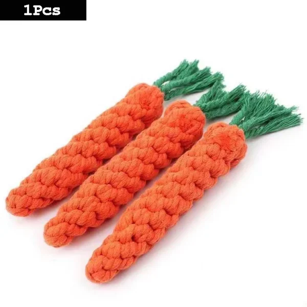 1pc Dog Toy Carrot Knot Rope Ball Cotton Rope Dumbbell Puppy Cleaning Teeth Chew Toy Durable Braided Bite Resistant Pet Supplies - Image 10