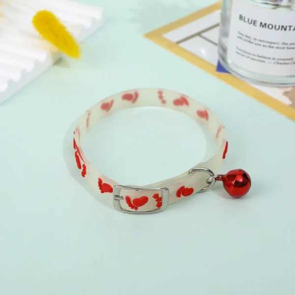 Pet Fluorescent Luminous Silicone Footprint Collar Cat Dog Luminous Collar Night Puppy Kitten Outdoor Anti-loss Pet Supplies - Image 5