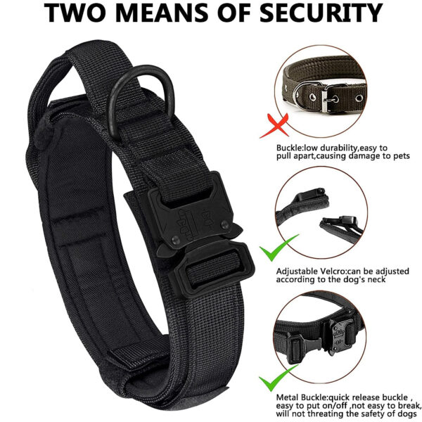 Heavy-Duty Military Tactical Dog Collar & Leash Set: Adjustable & Durable For All sized dog - Image 4