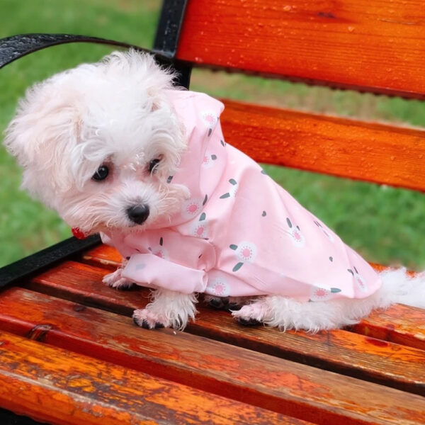 Cartoon Printed Dog Raincoat for Small Dogs Waterproof Pet Clothes Poodle Puppy Pomeranian Raincoats chubasquero para perros - Image 6