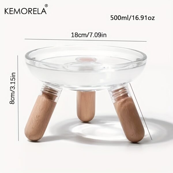 KEMORELA Elevated Pet Tilted Food Bowl Water Bowl Transparent Plastic Cat Bowl For Protecting Pet Cervical Vertebra Removable - Image 5