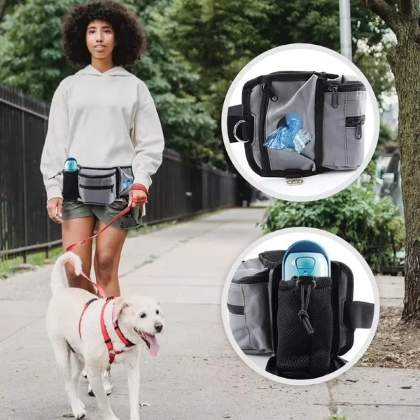Dog Training Walking Bag Hand Free Treat Pouch Running Waist Bag Pet Puppy Train Snack Feeder Pocket Dog Bowls Water Cup Bags - Image 6