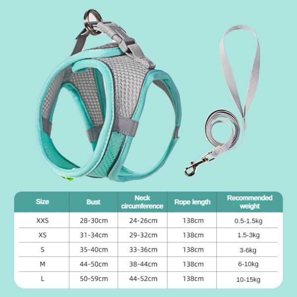 Puppy Harness Set Dog Accessories Adjustable Puppy and Cat Harness Vest French Bulldog Chihuahua Small Dog Collar Pet Leash Dogs - Image 9