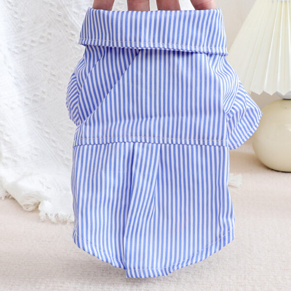 Pet Dog Clothes Bowknot Striped Shirts Thin Summer Blue Fashion Chihuahua Stripe Shirt for Small Dogs Clothing Wholesale - Image 2