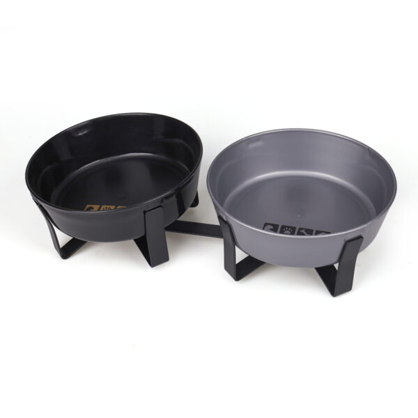 Large-capacity feeding bowl and drinking bowl for pets, integrated dual bowl, folding high-legged stand, easy to carry, protects - Image 8
