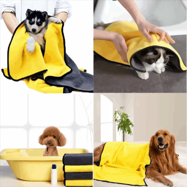 New Pet Dog Absorbent Towel Microfiber Dog Bathing Towel Dog Bathrobes Wiping Cloth - Image 3