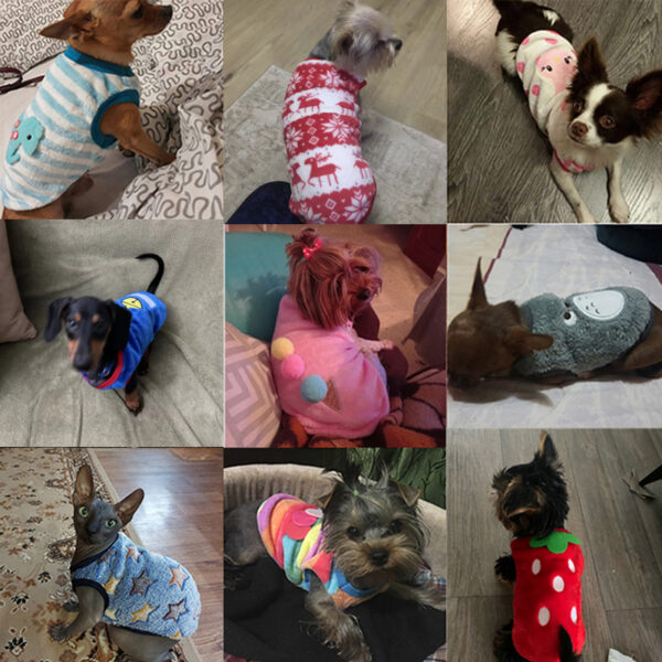 Soft Flannel Dog Clothes Winter Clothing For Small Dogs Medium Puppy Coat Cute Warm Pets Sweater Cat Chihuahua Yorkie Outfit Xxs - Image 5