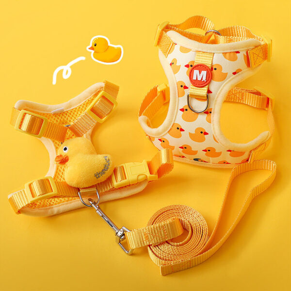 Cartoon Duck Dog Harness and Leash Set Adjustable Puppy Collar Strap Pet Cat Harness Vest for French Bulldog Walking Accessories - Image 7