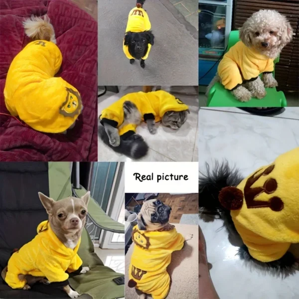 Thickened Warm Dog Clothes Pet Clothes for Small Medium Dogs Chihuahua Teddy Puppy Cat Dinosaur Outfit Pet Dog Hoodies - Image 3