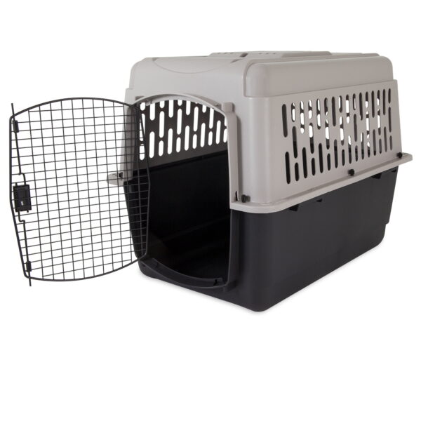 Vibrant Life Pet Kennel Medium 36" Dog Crate, Plastic Travel Pet Carrier for Pets 50-70 lb, Grey - Image 7
