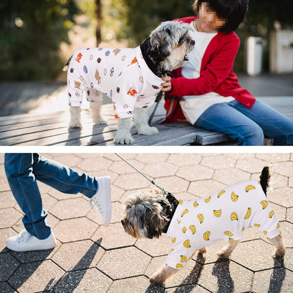 100% Cotton Sweet Donut Dog Pajamas Cat Clothes Pet Onesies Dogs PJS Doggie Jammies Puppy Small Dog Four-Legged Jumpsuit Rompers - Image 5