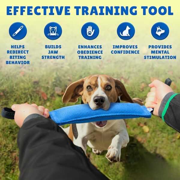 Dog Bite Tug of War Toy, a durable rally toy with 2 soft and sturdy handles,  perfect for tug of war, and puppy training - Image 2