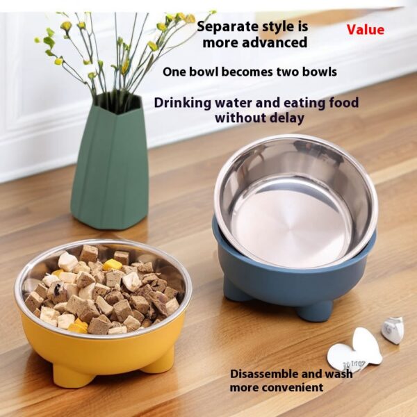 Eco-Friendly Stainless Steel Pet Bowl - Detachable Design, Smooth Rim & Cross Base for Stability, Easy Clean Cat Dog Dish - Image 3