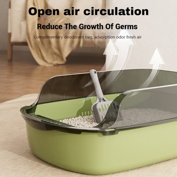 Cats Sandbox Cat Toilet Large Capacity Open Cat Litter Box Plastic Anti-Splash Cats Toilet Bedpan Cleaning Bath Basin Supplies - Image 2