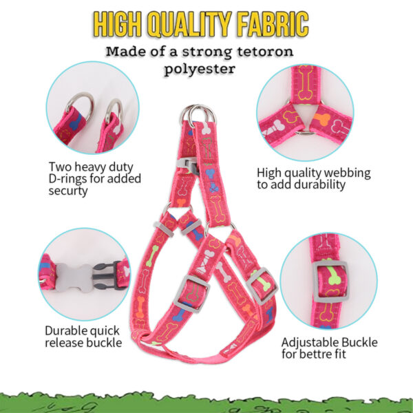 A colorful bone tripod pet dog harness for indoor and outdoor use - Image 5