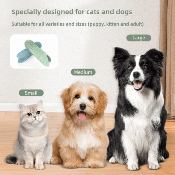 Dog Toothbrush, 360° Cleaning Finger Toothbrush for Dogs, Food Grade Silicone Dog Finger Toothbrush for Dogs & Cats Dental Care - Image 3