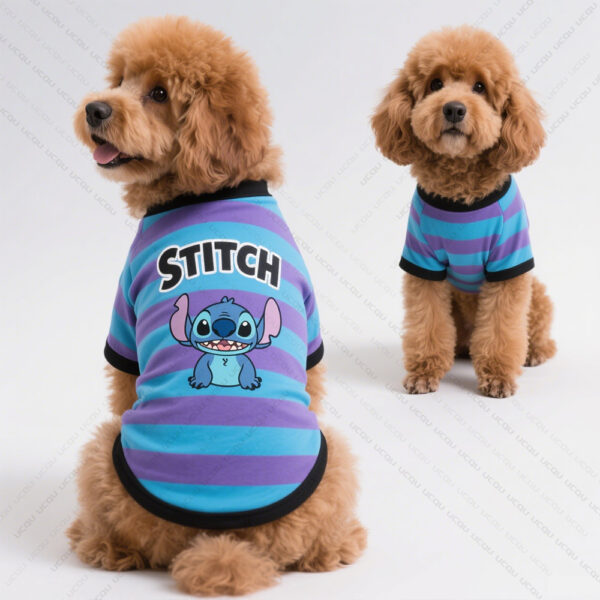 Pet Dog Clothing Set Vests and T-Shirts Breathable and Cool Summer Apparel Brand Stitch IP Licensed Patterns Dog King - Image 2