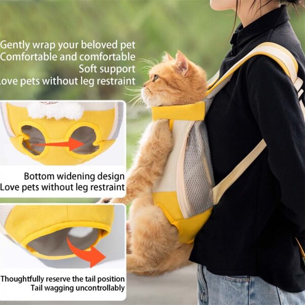 Portable Dog Carrier Backpack Hands-Free Pet Travel Bag with Adjustable Straps Breathable Front and Back Cat Carrier for - Image 4