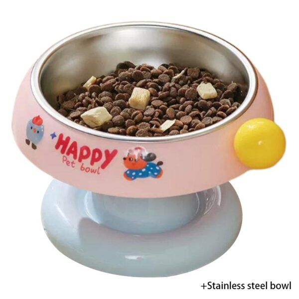 Cute Stainless Steel Pet Bowl Non-Slip Durable Cat Food Bowl Dog Bowl Protects Cervical Spine for Kittens And Dogs - Image 9