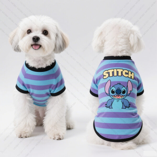 Pet Dog Clothing Set Vests and T-Shirts Breathable and Cool Summer Apparel Brand Stitch IP Licensed Patterns Dog King - Image 3